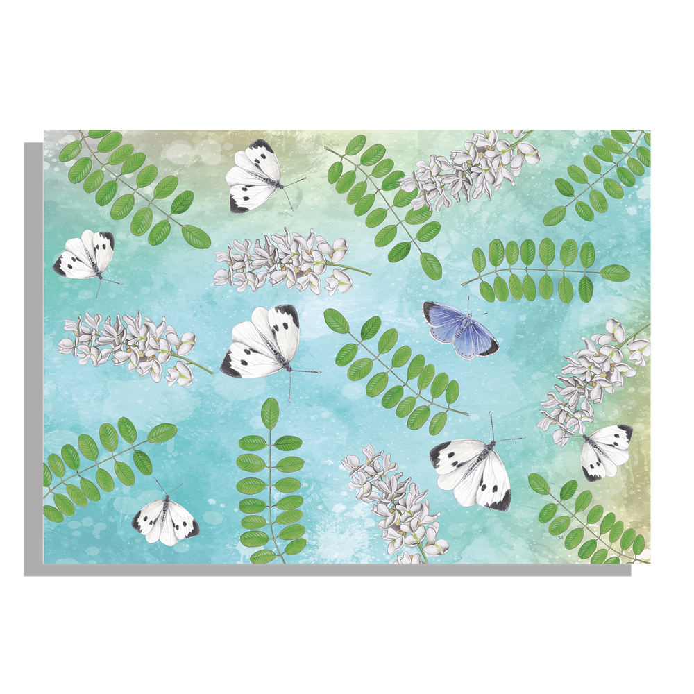 Inductieplaatbeschermer "Acacia met blauwe achtergrond"