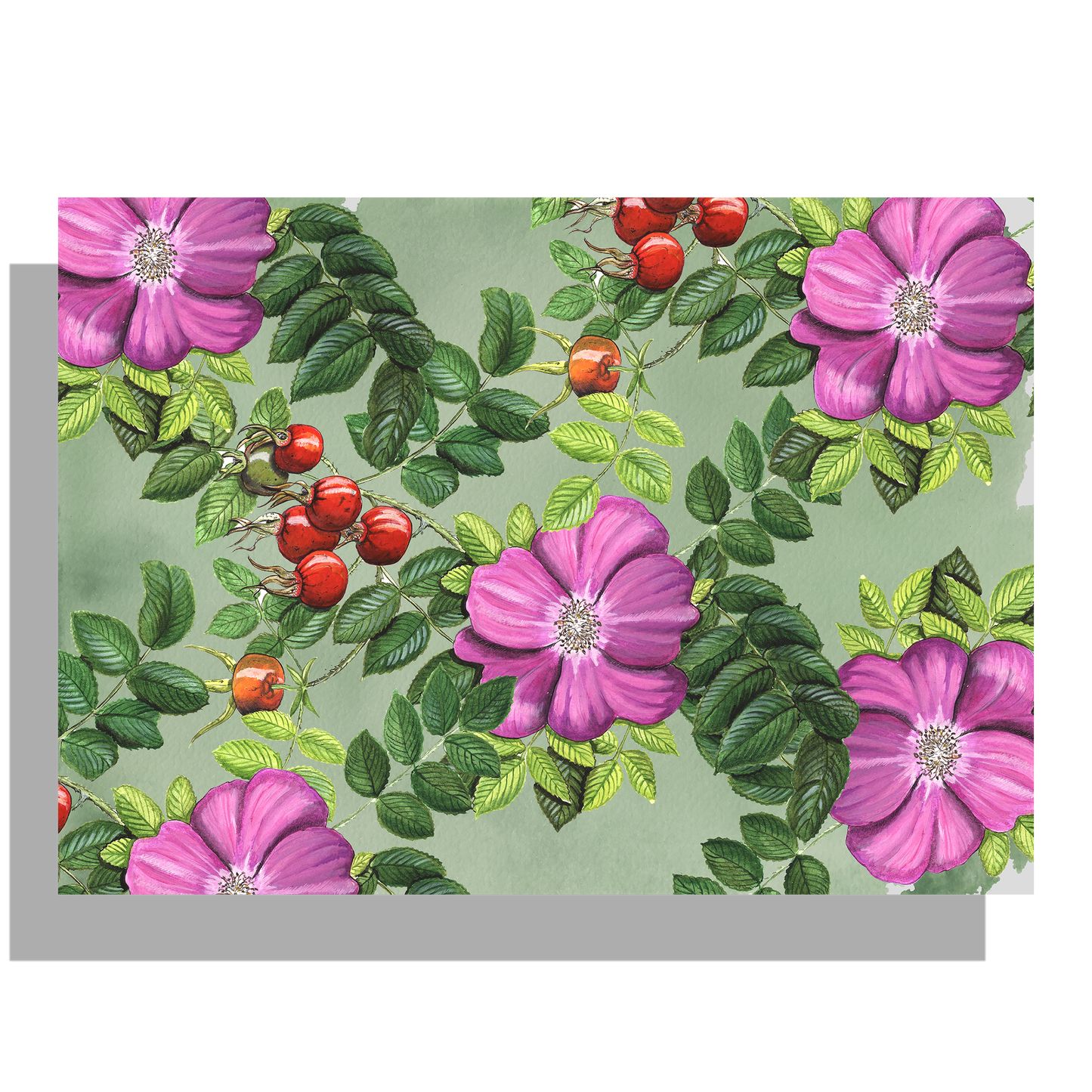 Inductieplaatbeschermer "Rozenbottel"