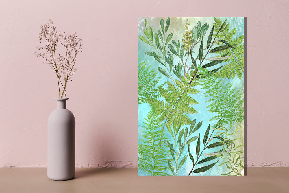 Wanddecoratie "Bladeren met een achtergrond van lucht"