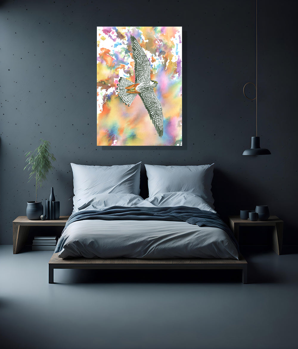 Wanddecoratie "Boomvalk | Een explosie van kleur"