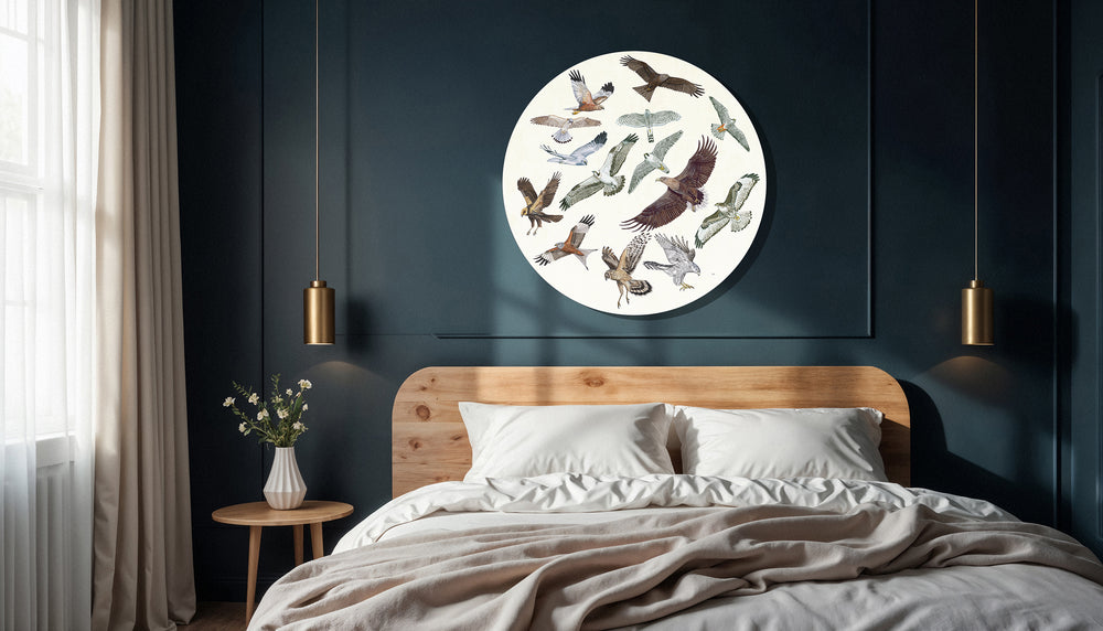 Muurcirkel "Roofvogels in vlucht"