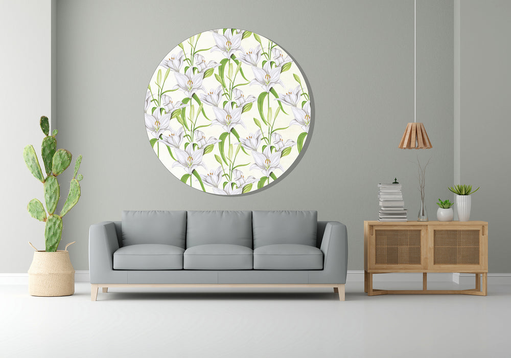 Muurcirkel "Witte lelies"