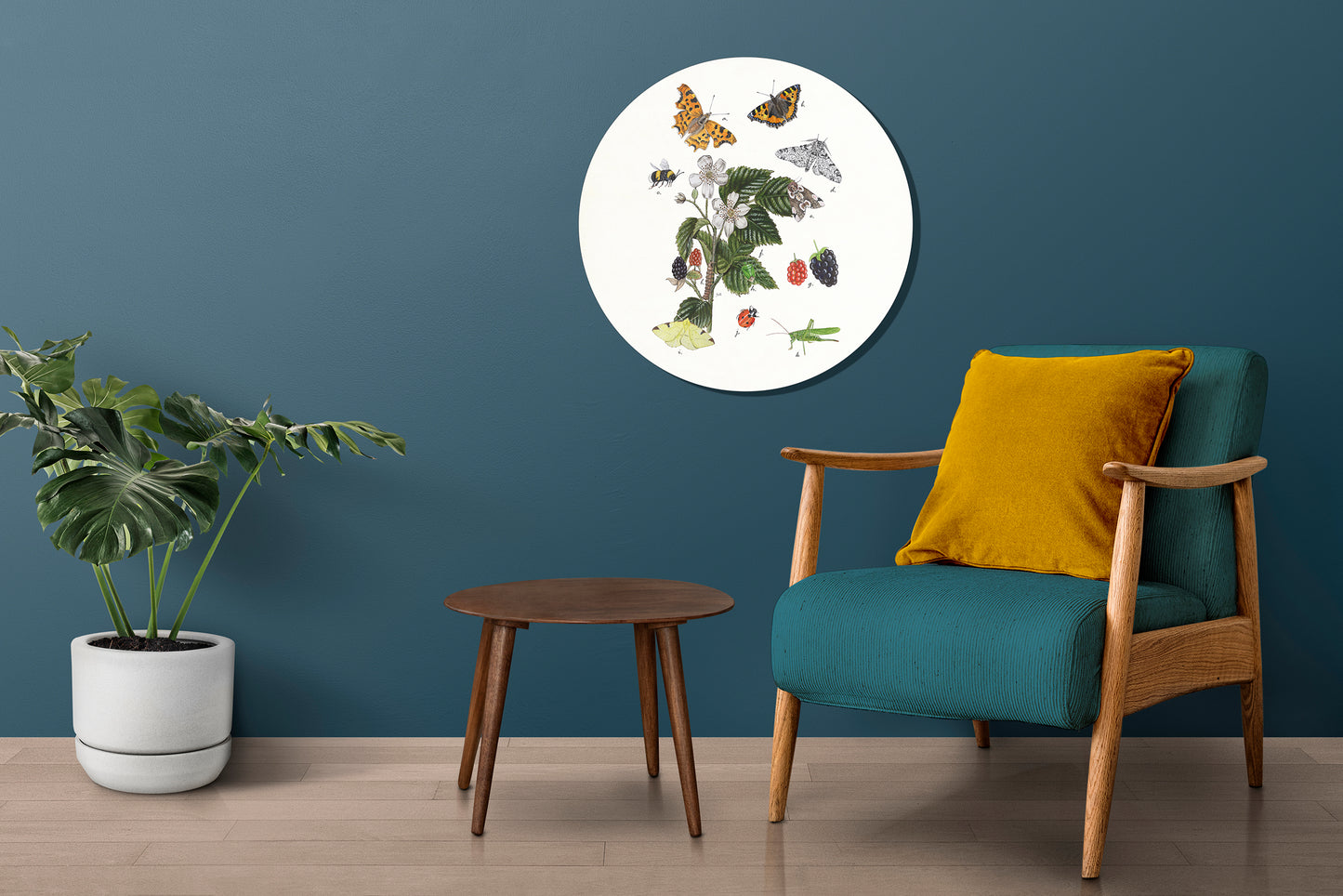 Muurcirkel "Braam met haar insecten"