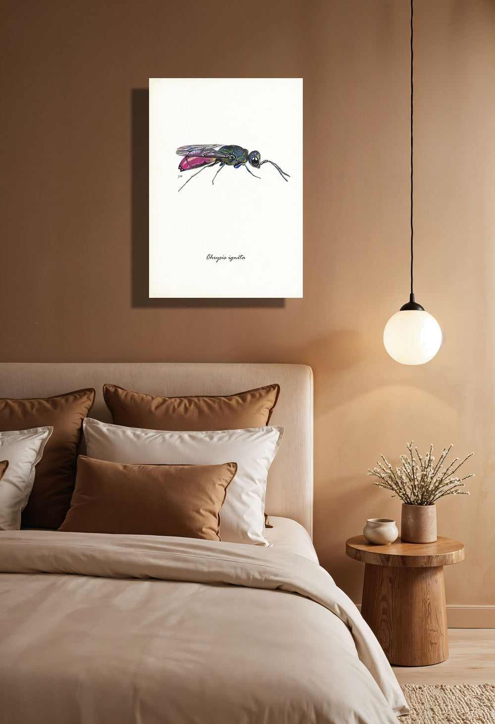 Wanddecoratie "Gewone goudwesp"