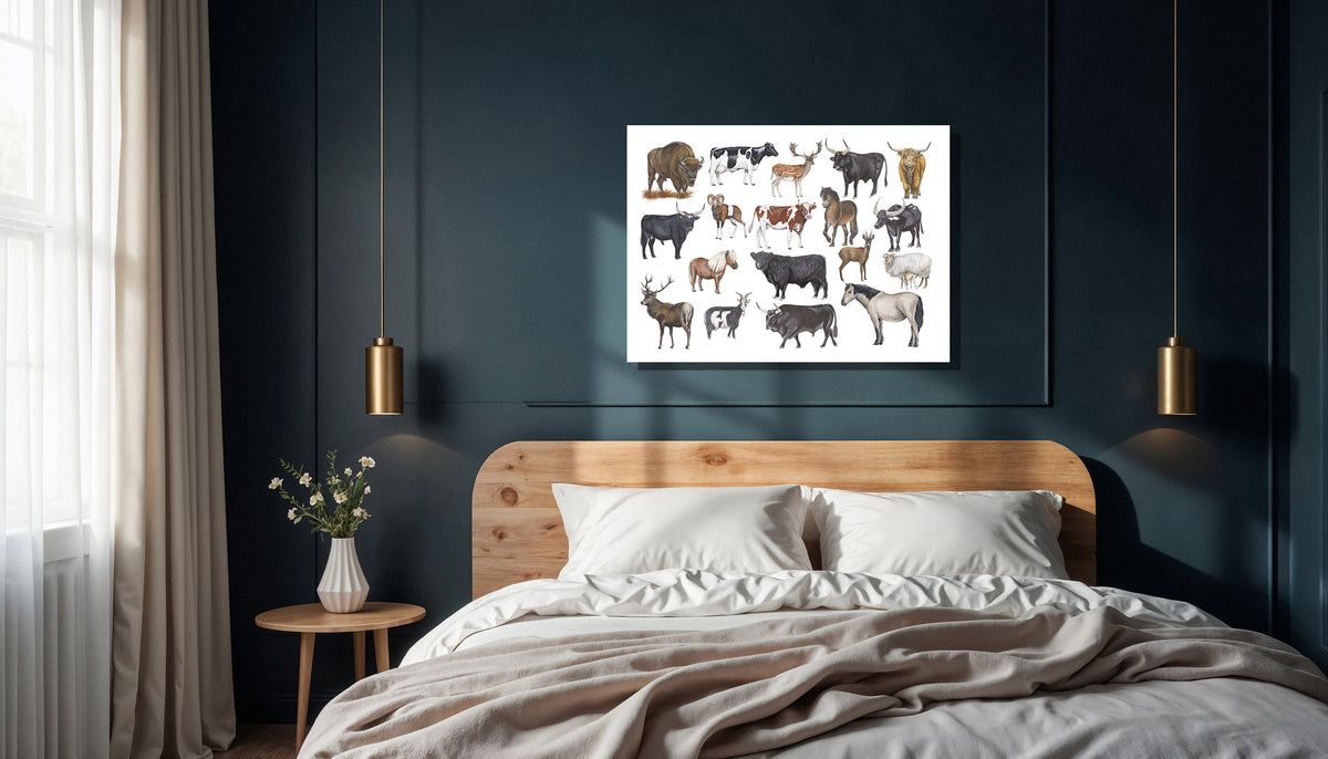 Wanddecoratie "Grote grazers"