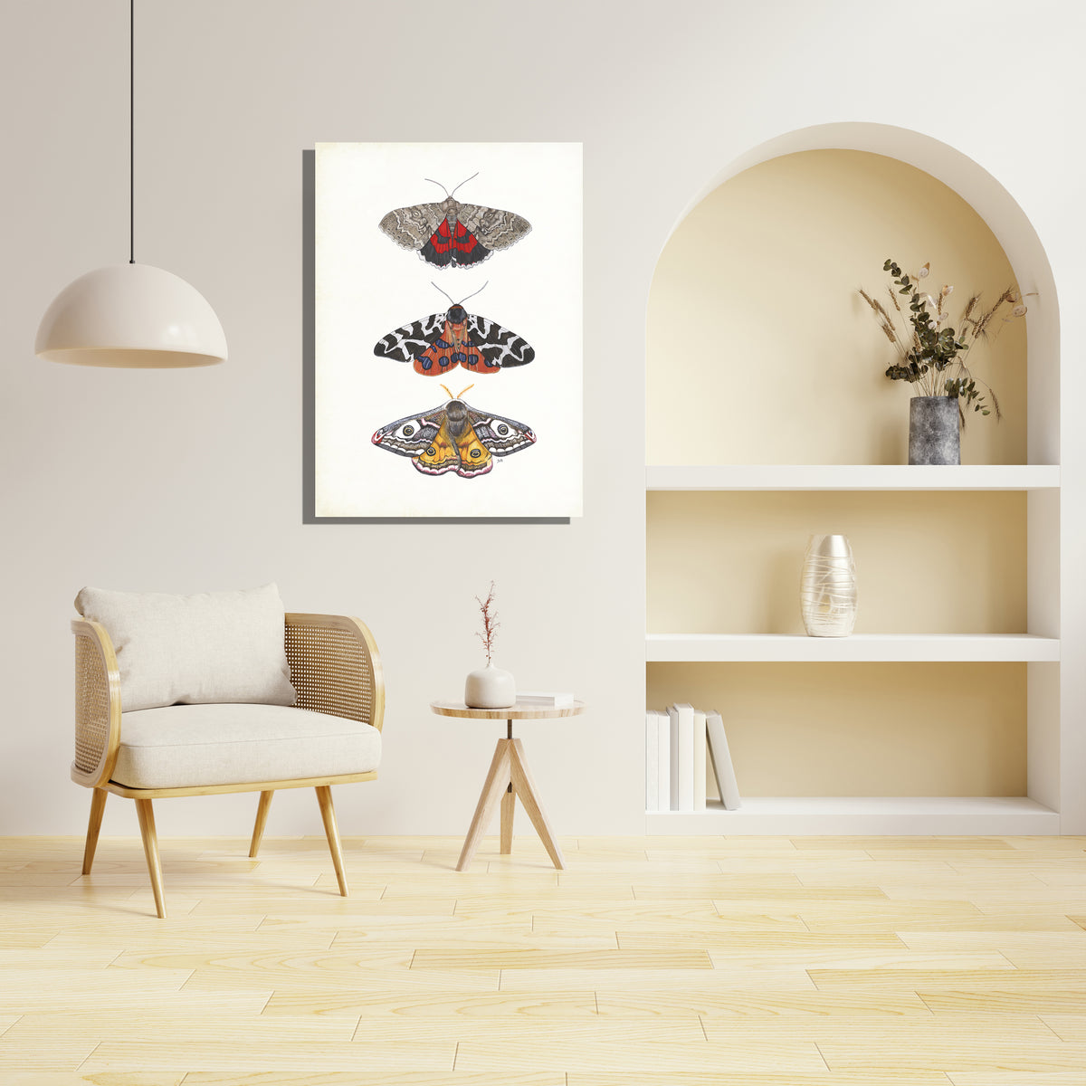 Wanddecoratie "Kleurrijke nachtvlinders"