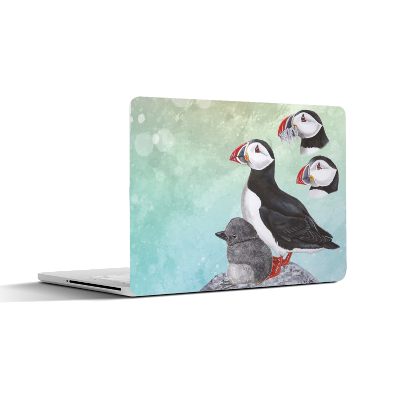 Laptopsticker "Papegaaiduiker in ochtendstond"