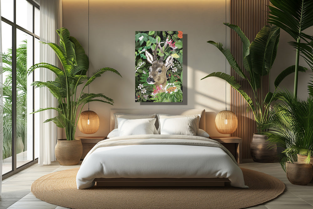 Wanddecoratie "Ree in het wild"