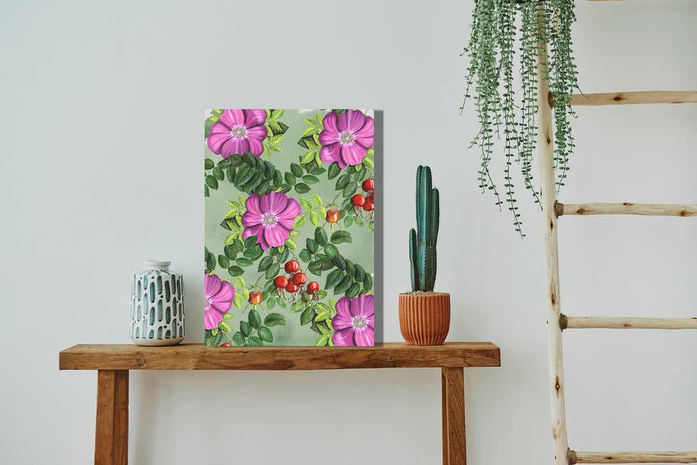 Wanddecoratie "Rozenbottel vintage"
