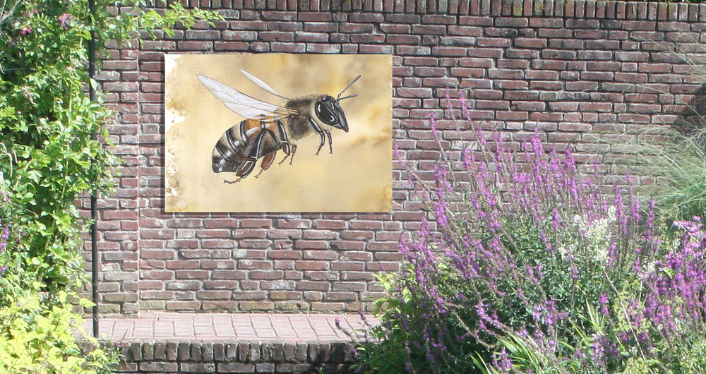 Tuinposter "Honingbij in vlucht"