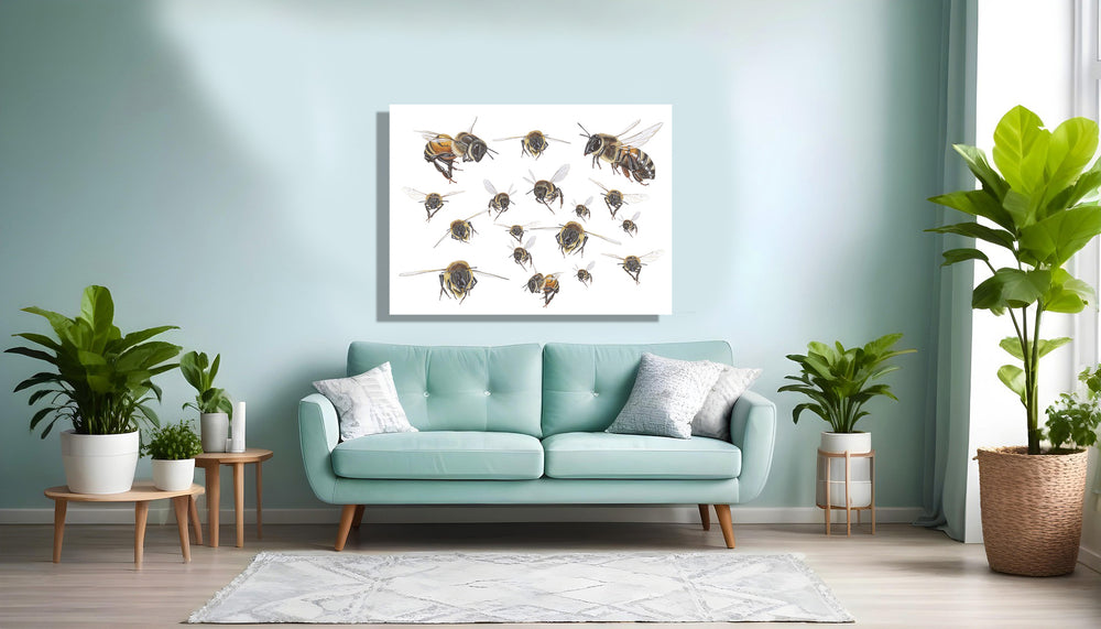 Wanddecoratie "Honingbijen in vlucht"