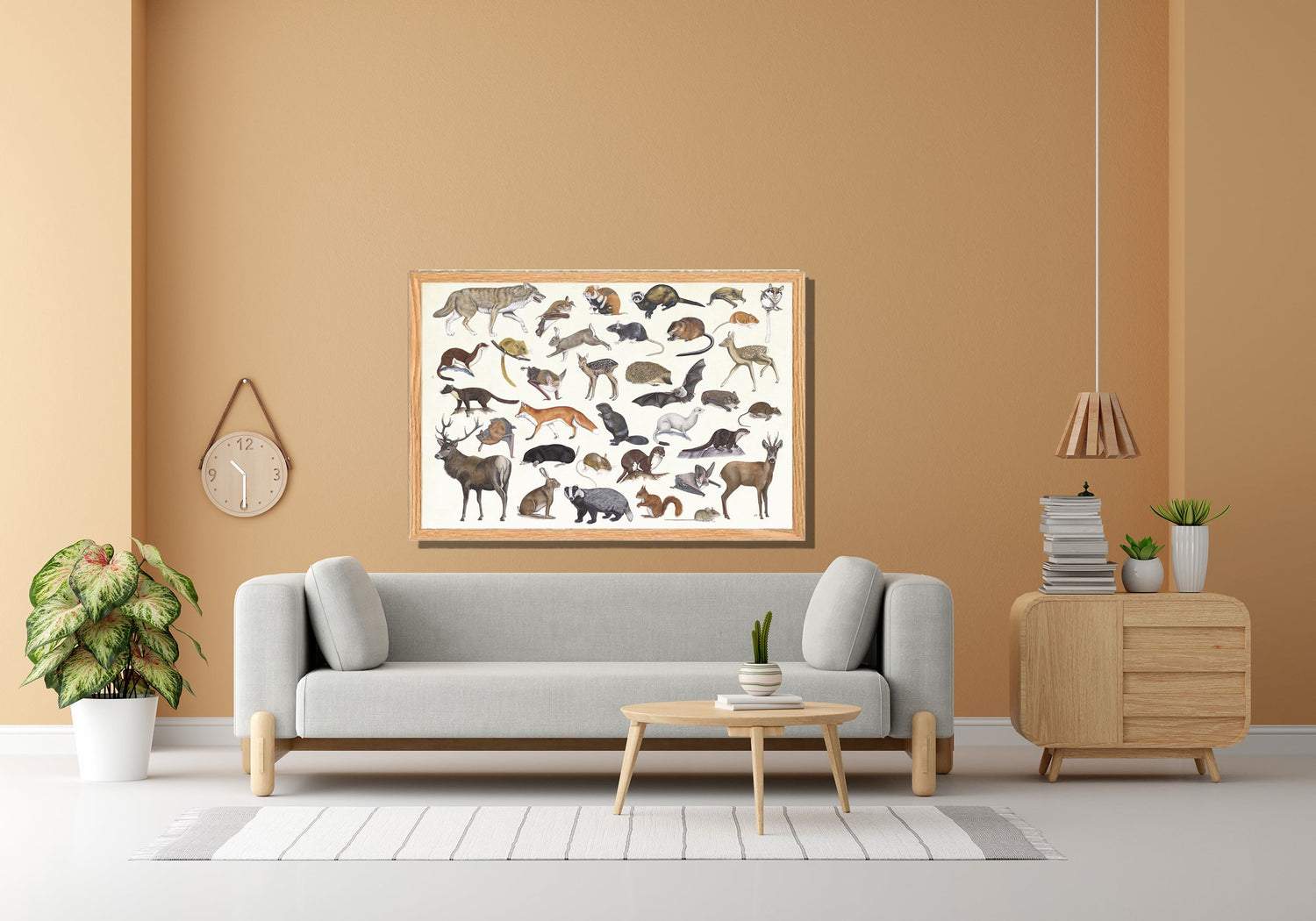 Wanddecoratie met wilde dieren