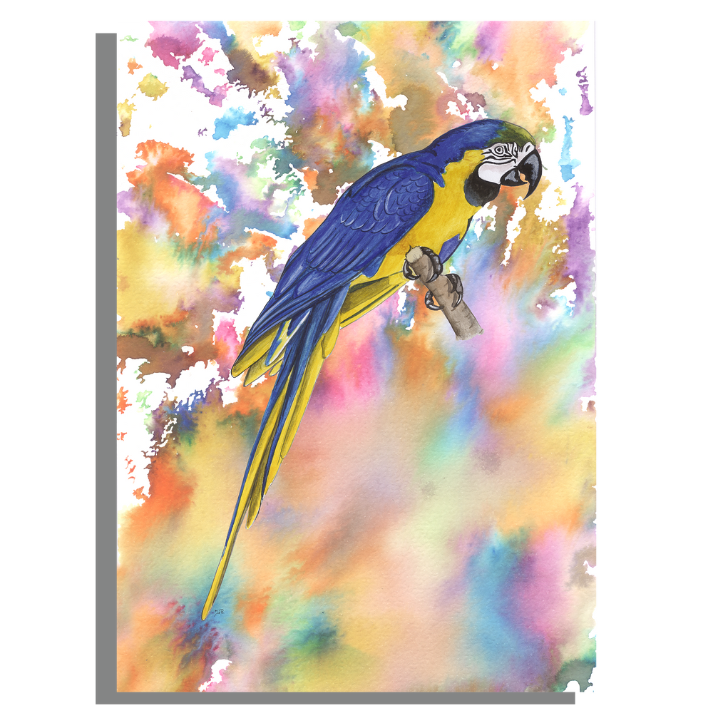 Wanddecoratie "Blauwe ara"