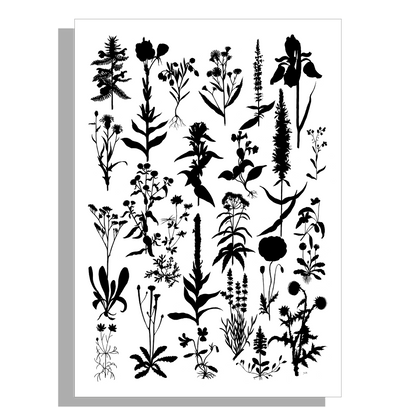 Wanddecoratie "Planten 2 in zwartwit"