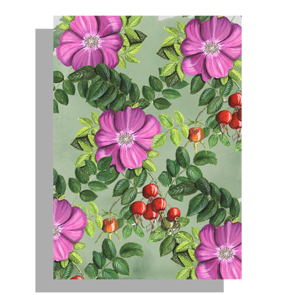 Tuinposter "Rozenbottel, vintage"