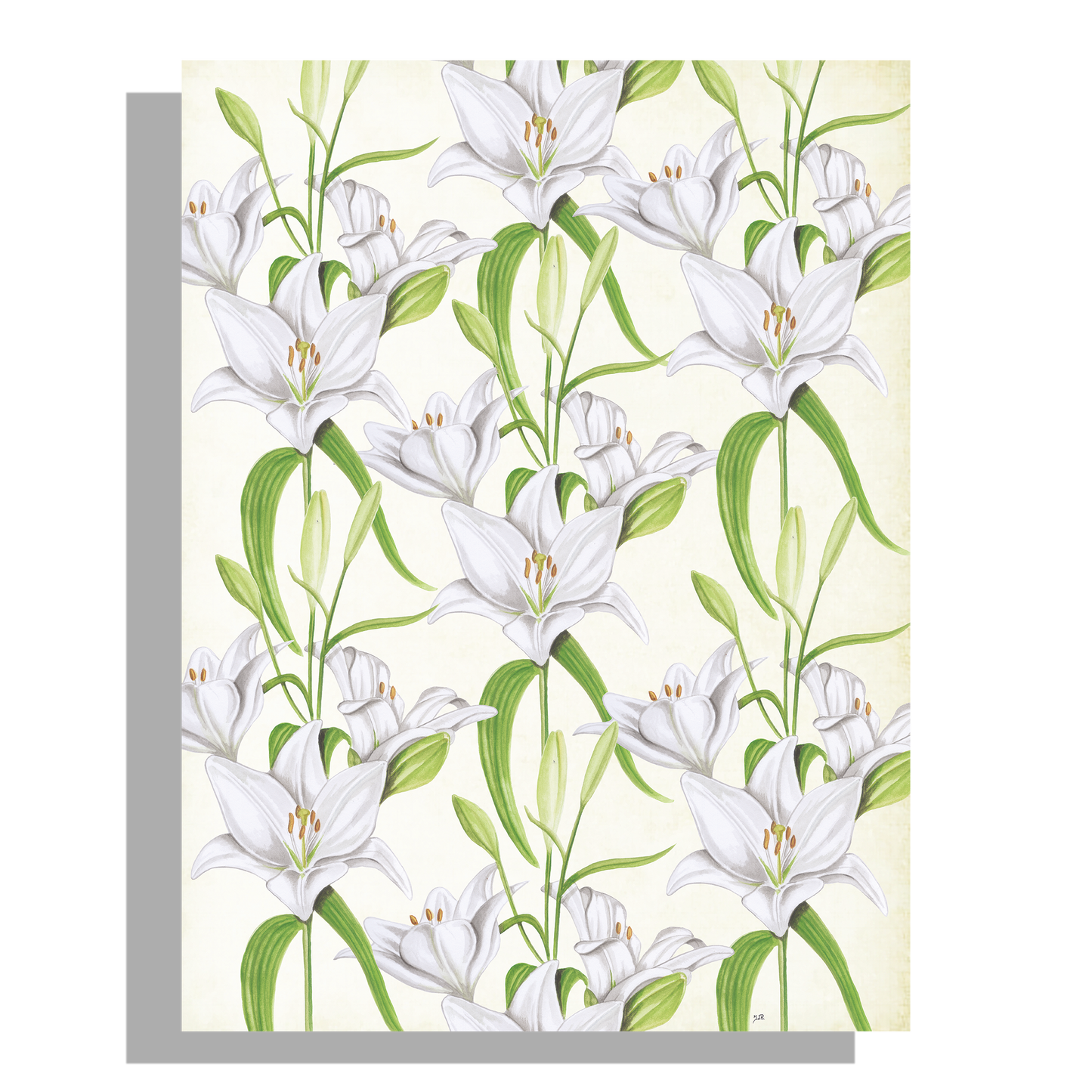 Wanddecoratie "Witte lelies"