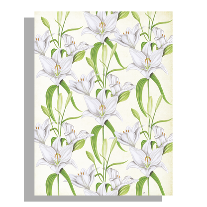 Wanddecoratie "Witte lelies"