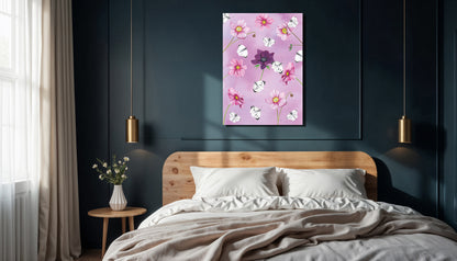 Wanddecoratie "Anemomen met witjes"