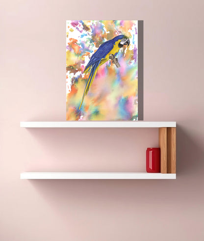 Wanddecoratie "Blauwe ara"
