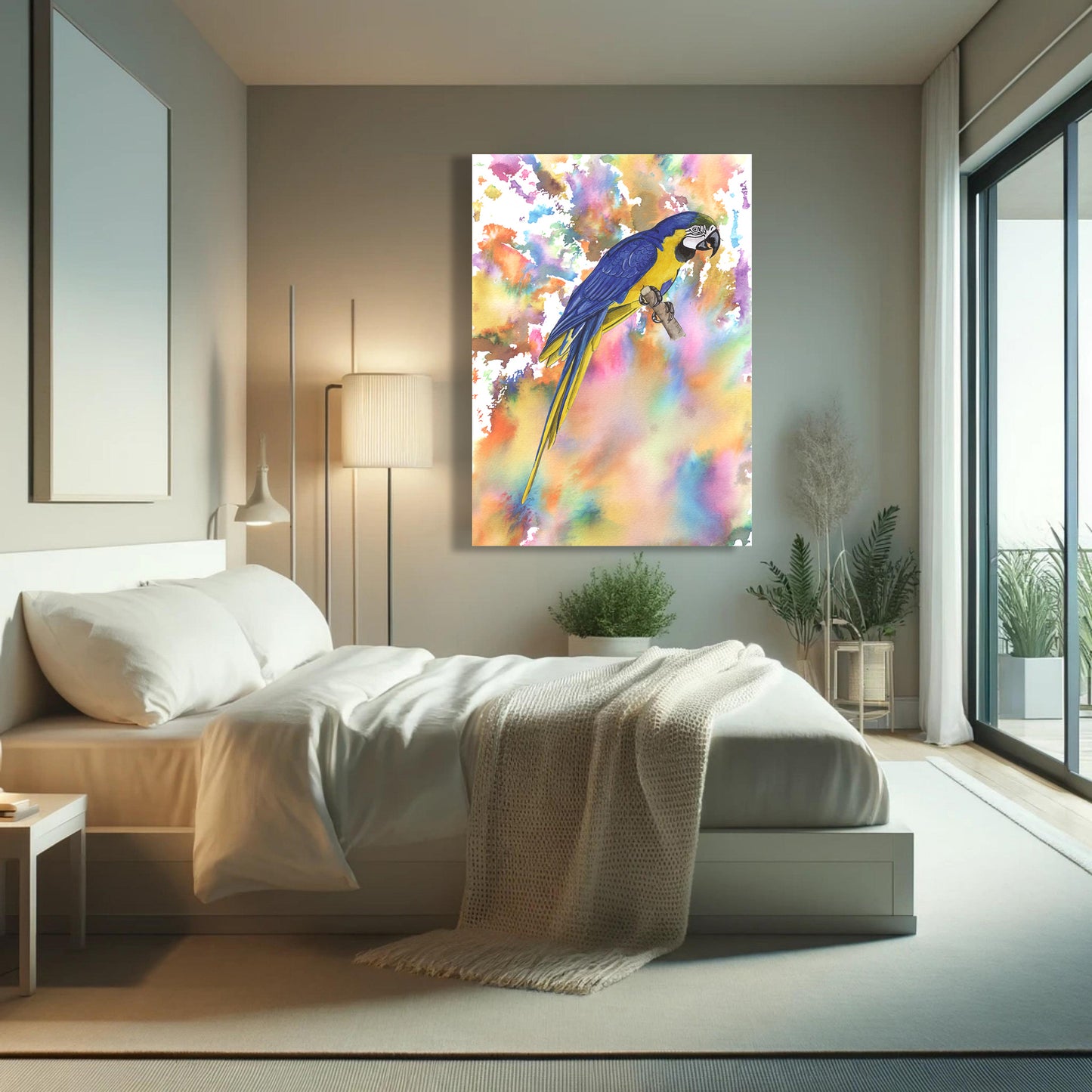 Wanddecoratie "Blauwe ara"