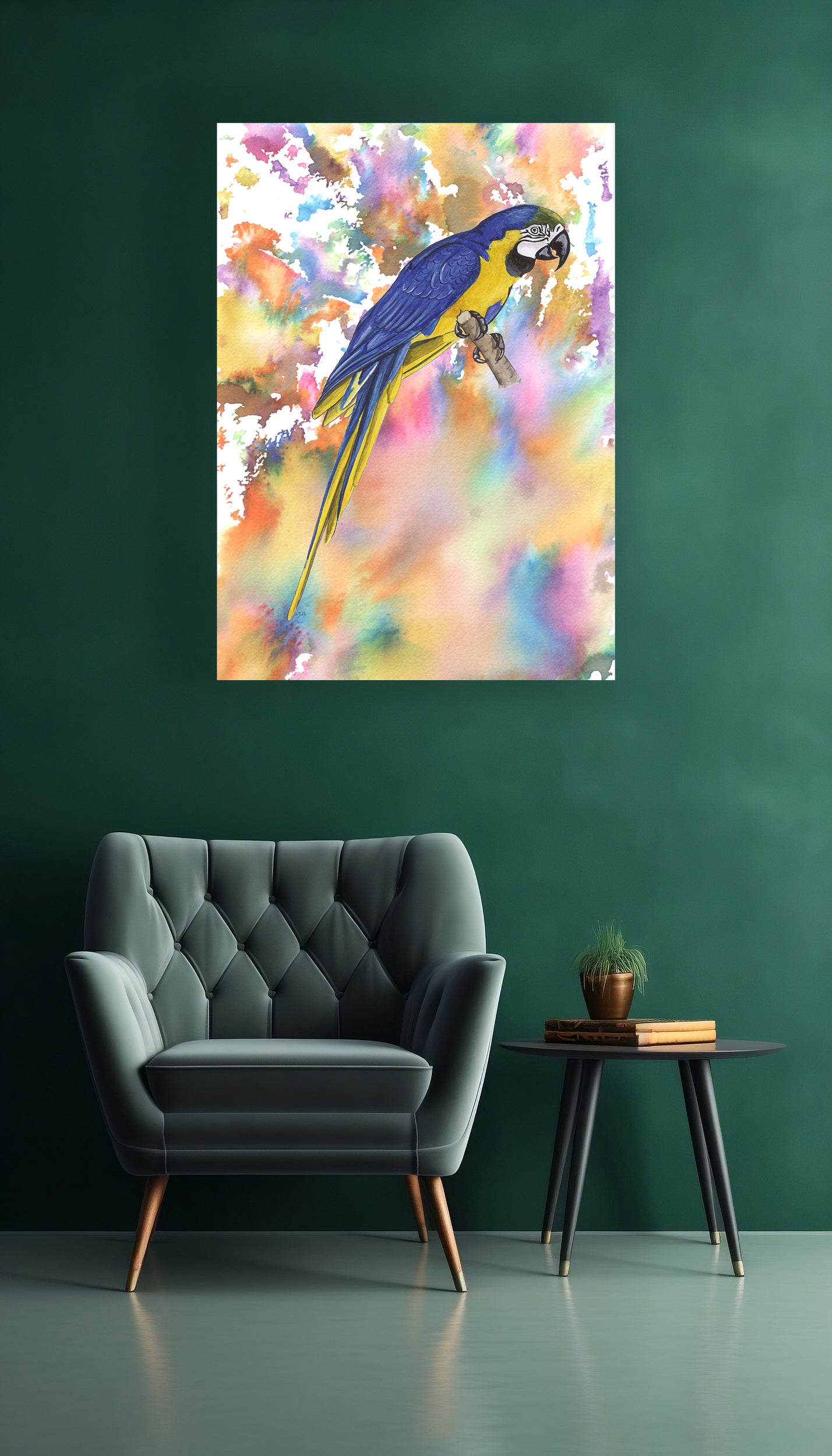 Wanddecoratie "Blauwe ara"