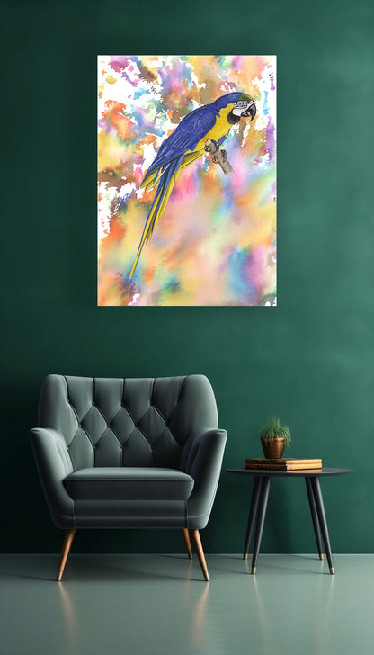 Wanddecoratie "Blauwe ara"