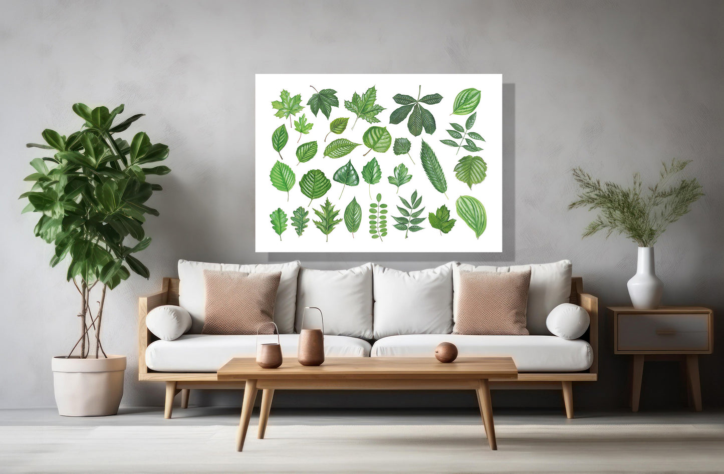 Wanddecoratie "Collectie van bladeren"