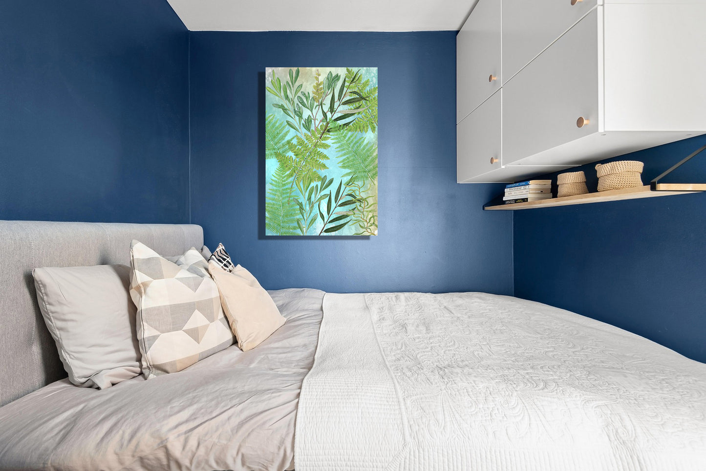 Wanddecoratie "Bladeren met een achtergrond van lucht"