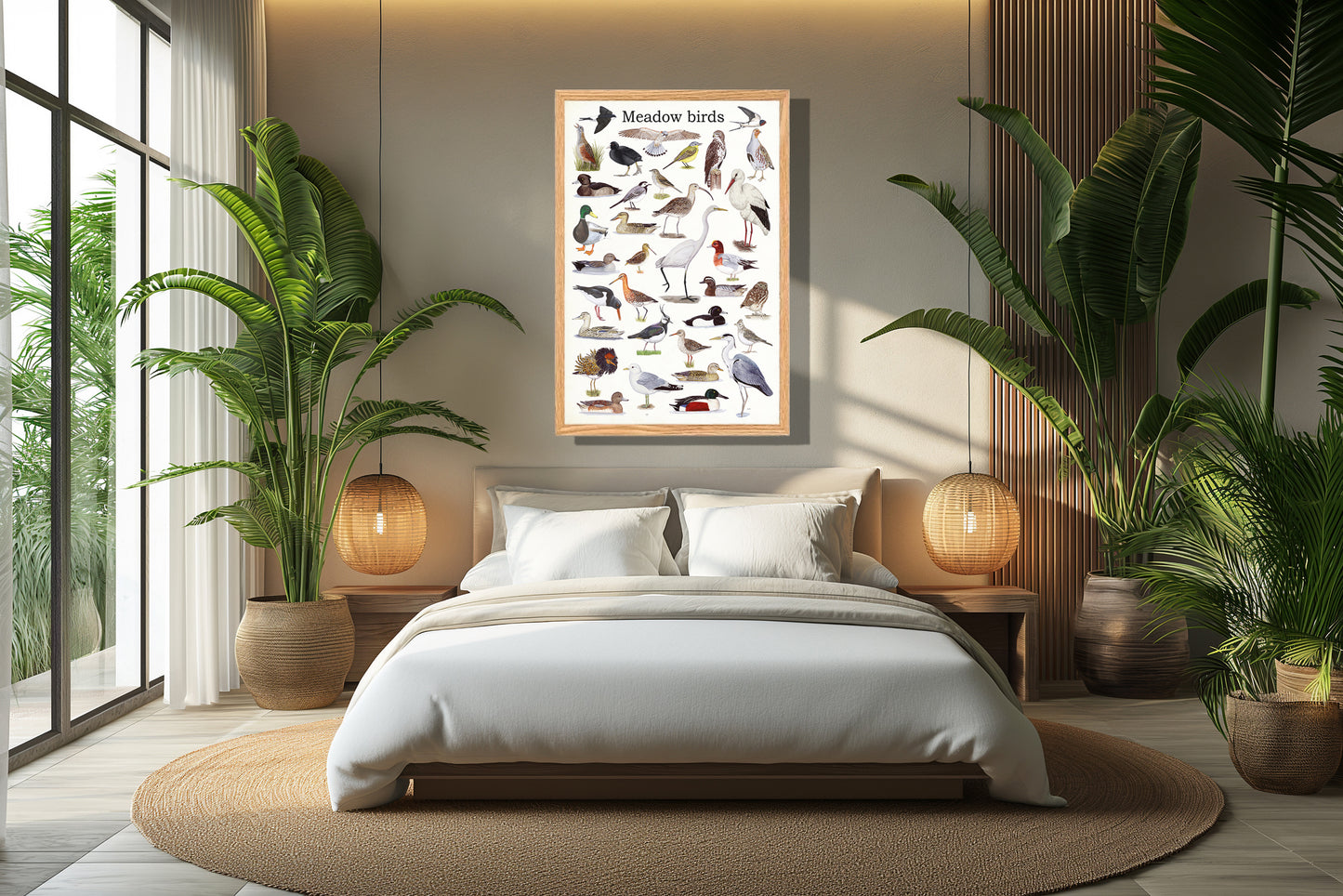 Ingelijst "Meadow birds"