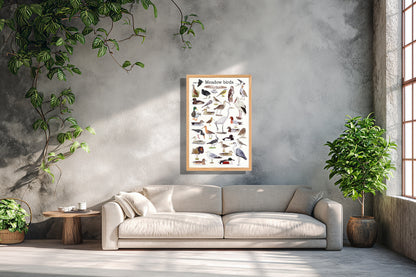 Ingelijst "Meadow birds"