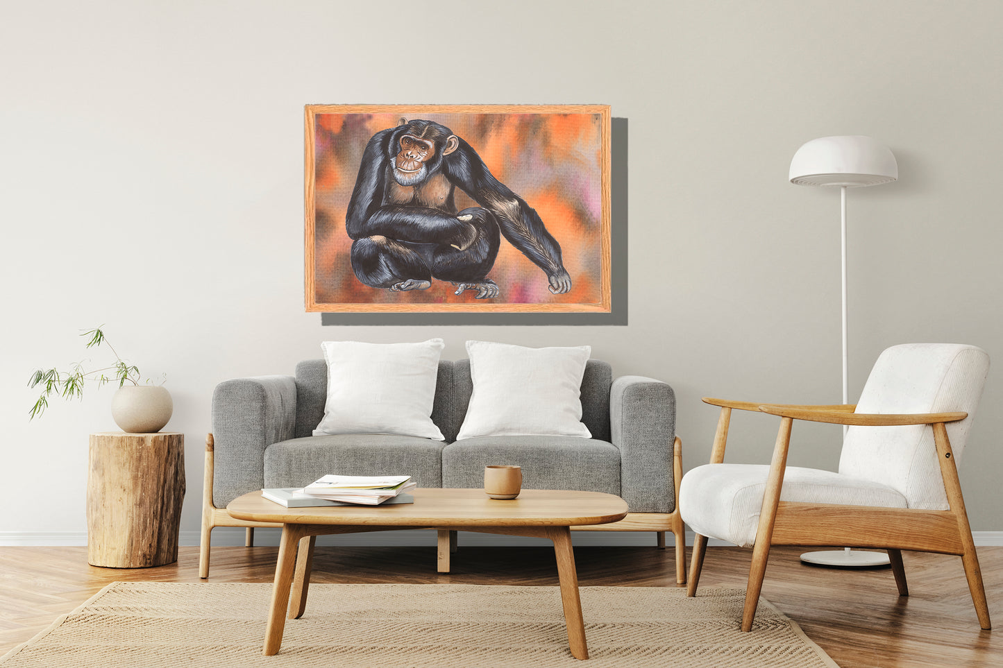Ingelijst "Chimpansee"