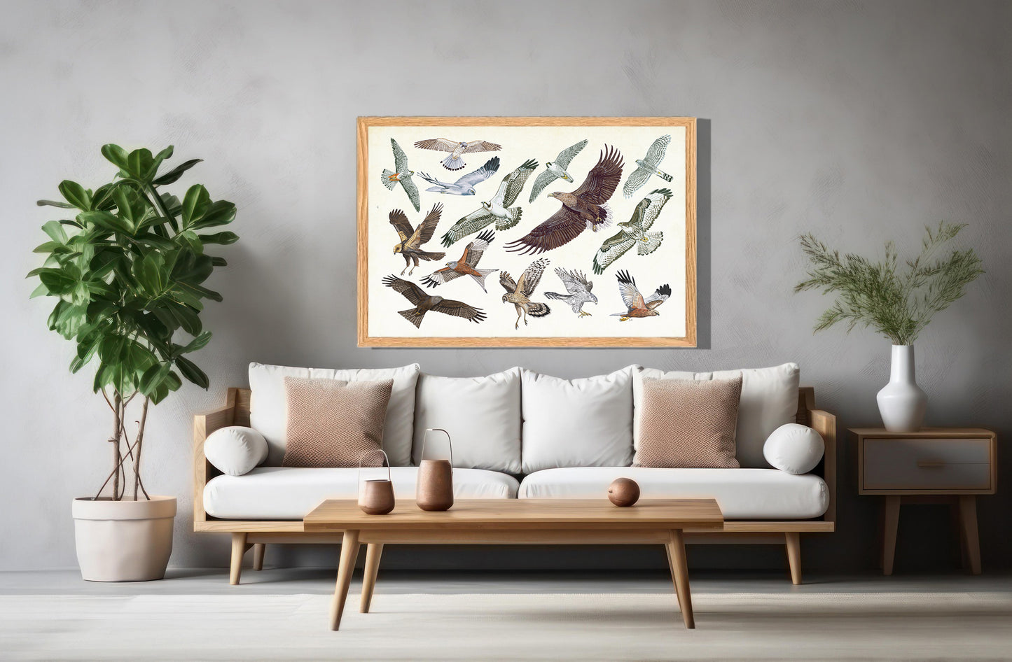 Ingelijst "Roofvogels in vlucht"