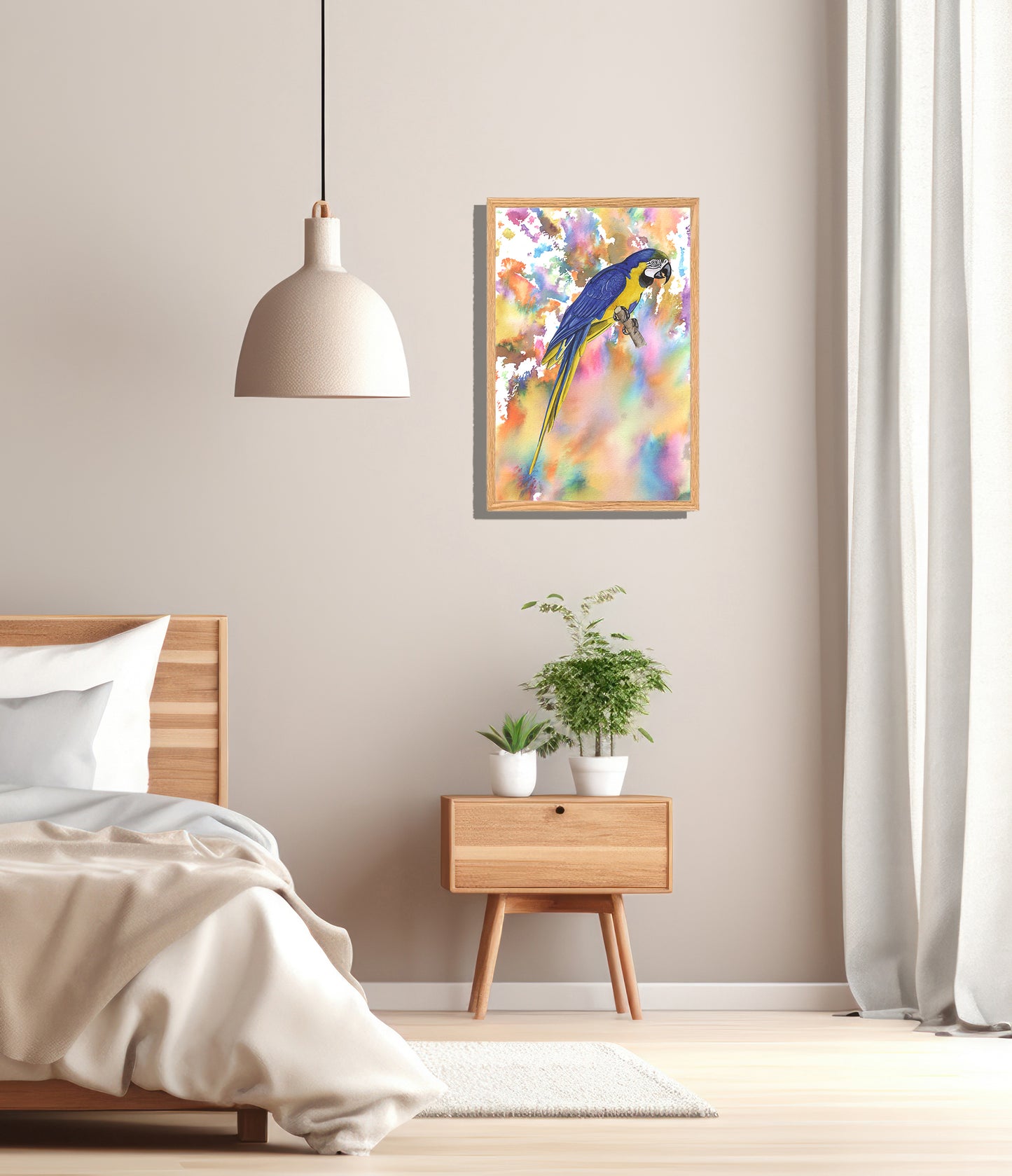 Ingelijst "Blauwe ara"