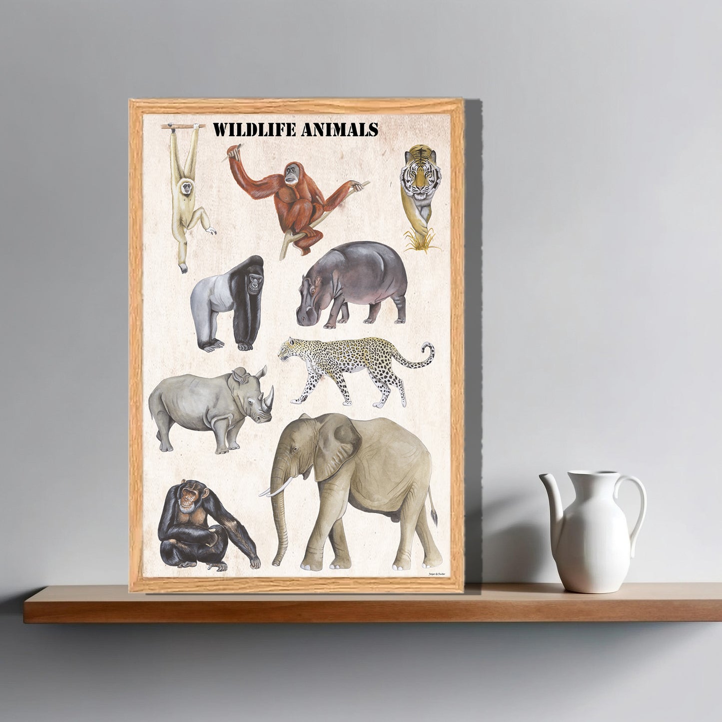 Ingelijst "Wildlife Animals"
