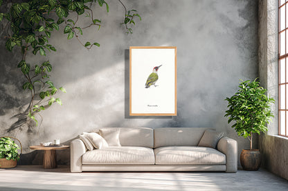 Ingelijst "Groene specht"
