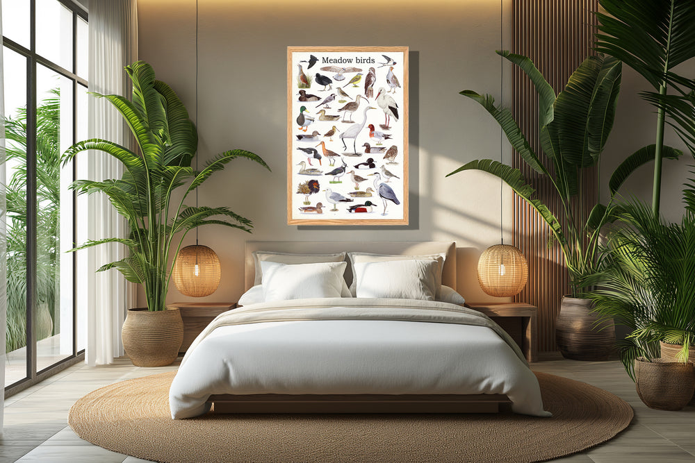 Ingelijst "Meadow Birds"