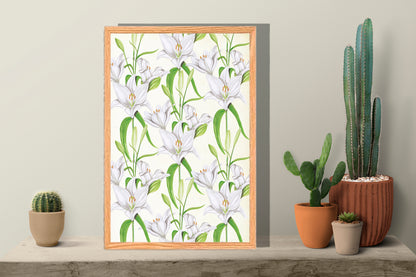 Ingelijst "Witte lelies"