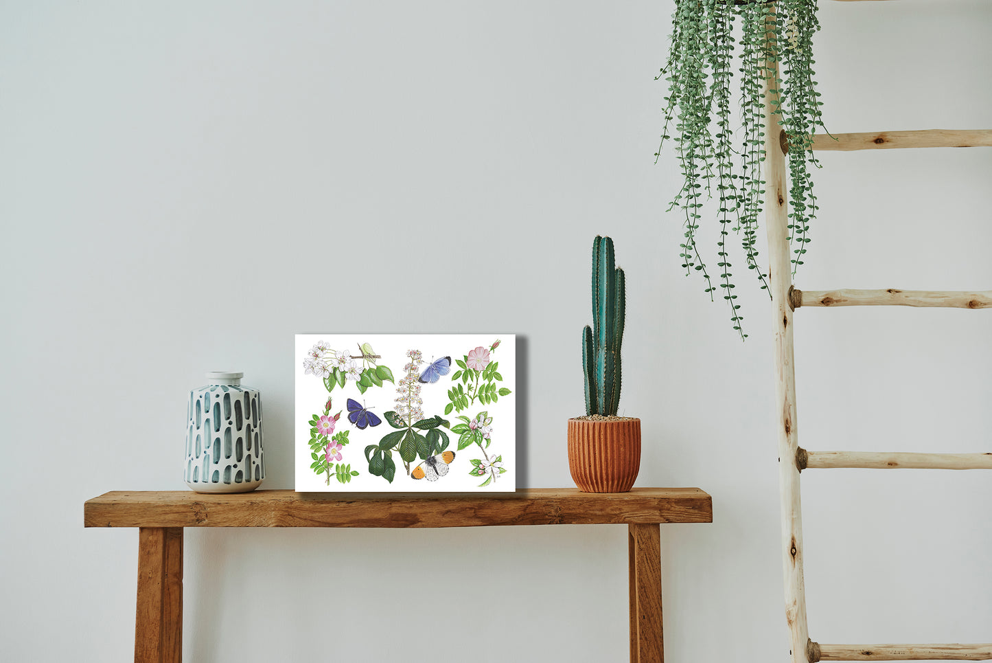 Wanddecoratie "Bloesems en vlinders"