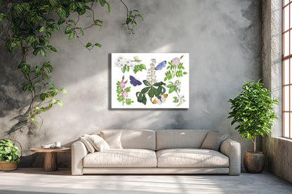 Wanddecoratie "Bloesems en vlinders"