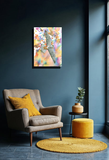 Wanddecoratie "Boomvalk | Een explosie van kleur"