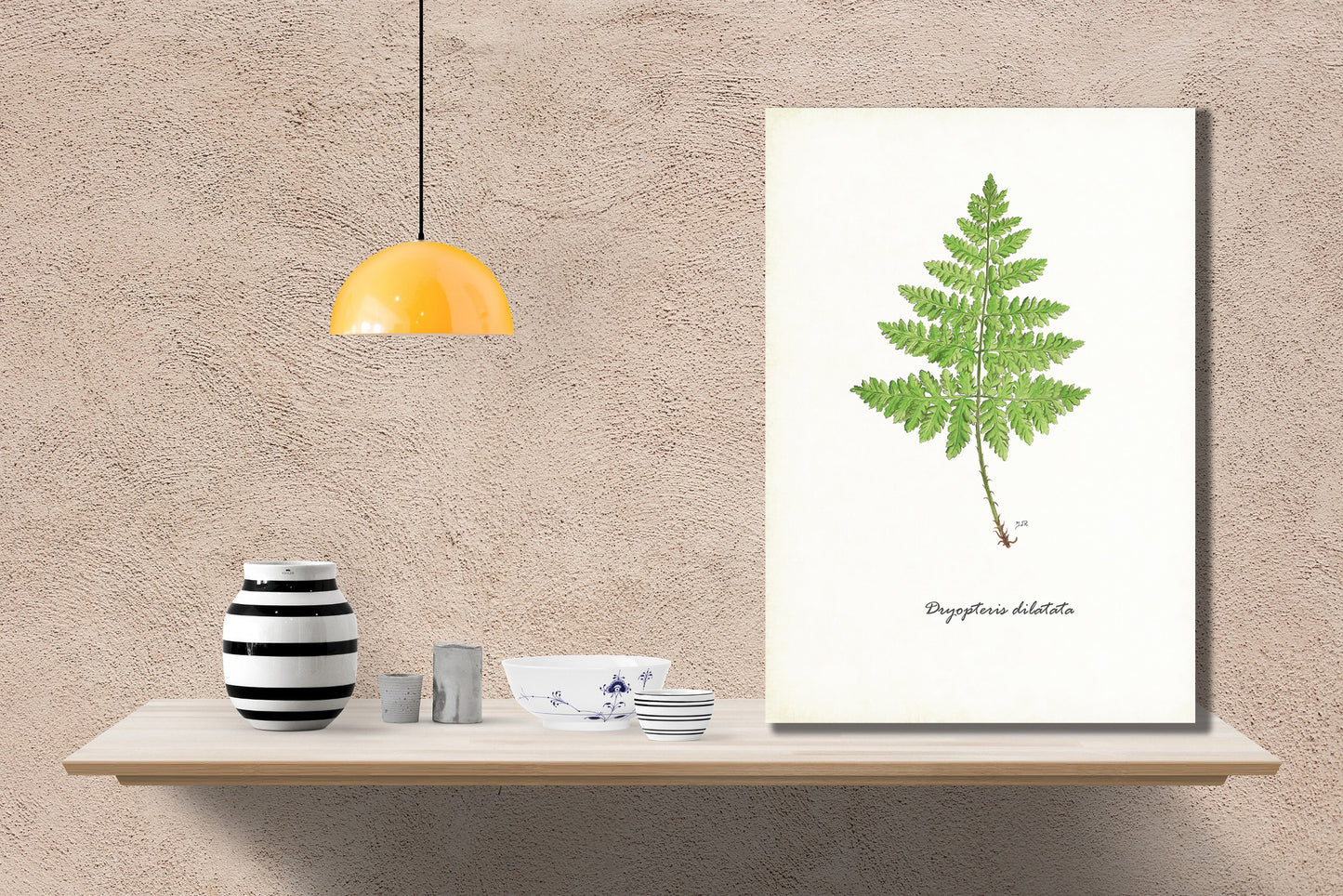 Wanddecoratie "Brede stekelvaren"