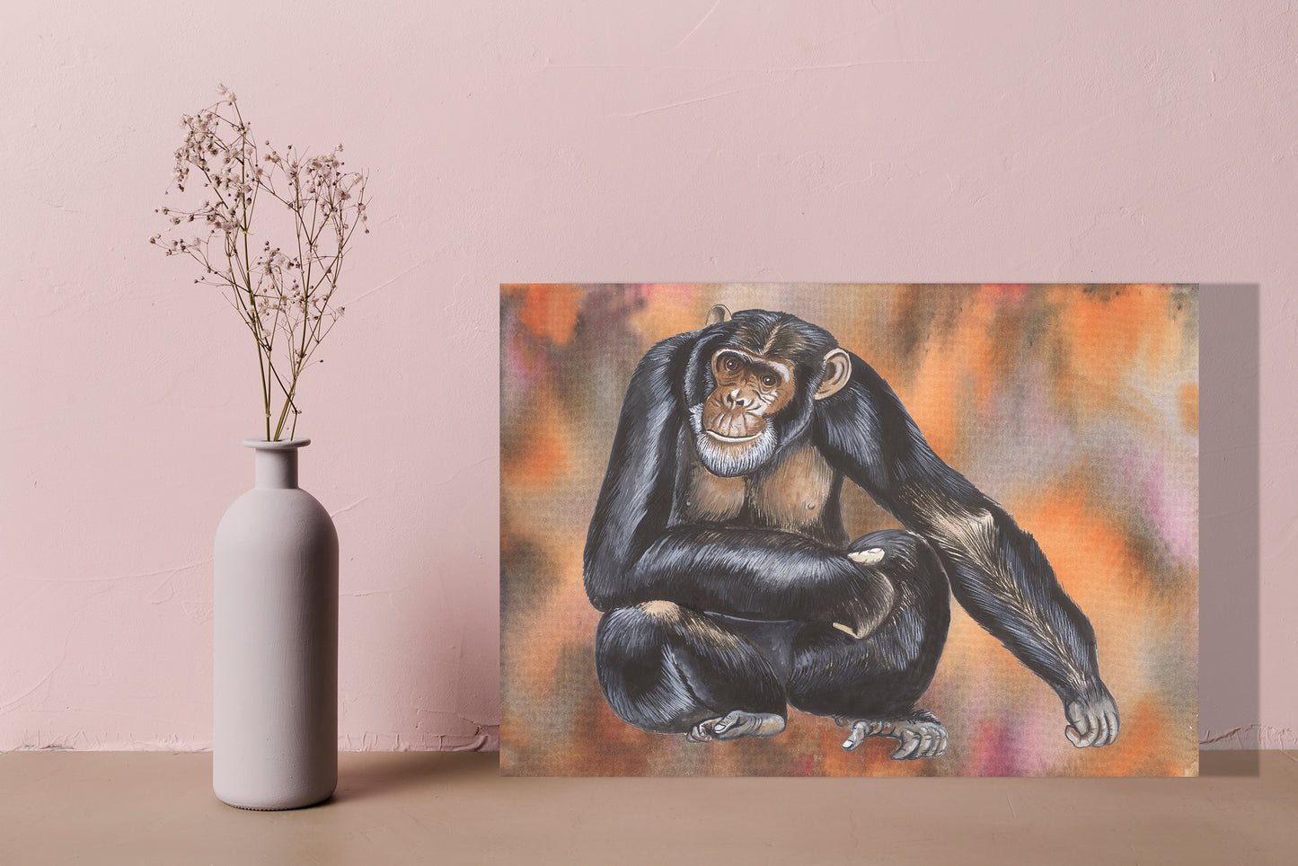 Wanddecoratie "Chimpansee"