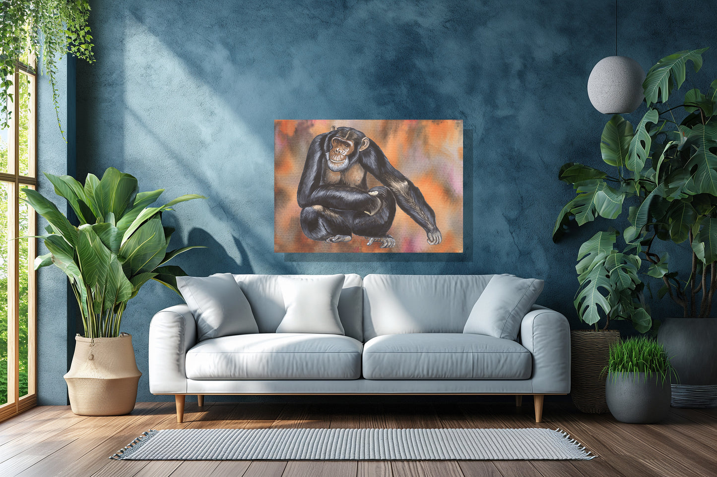 Wanddecoratie "Chimpansee"
