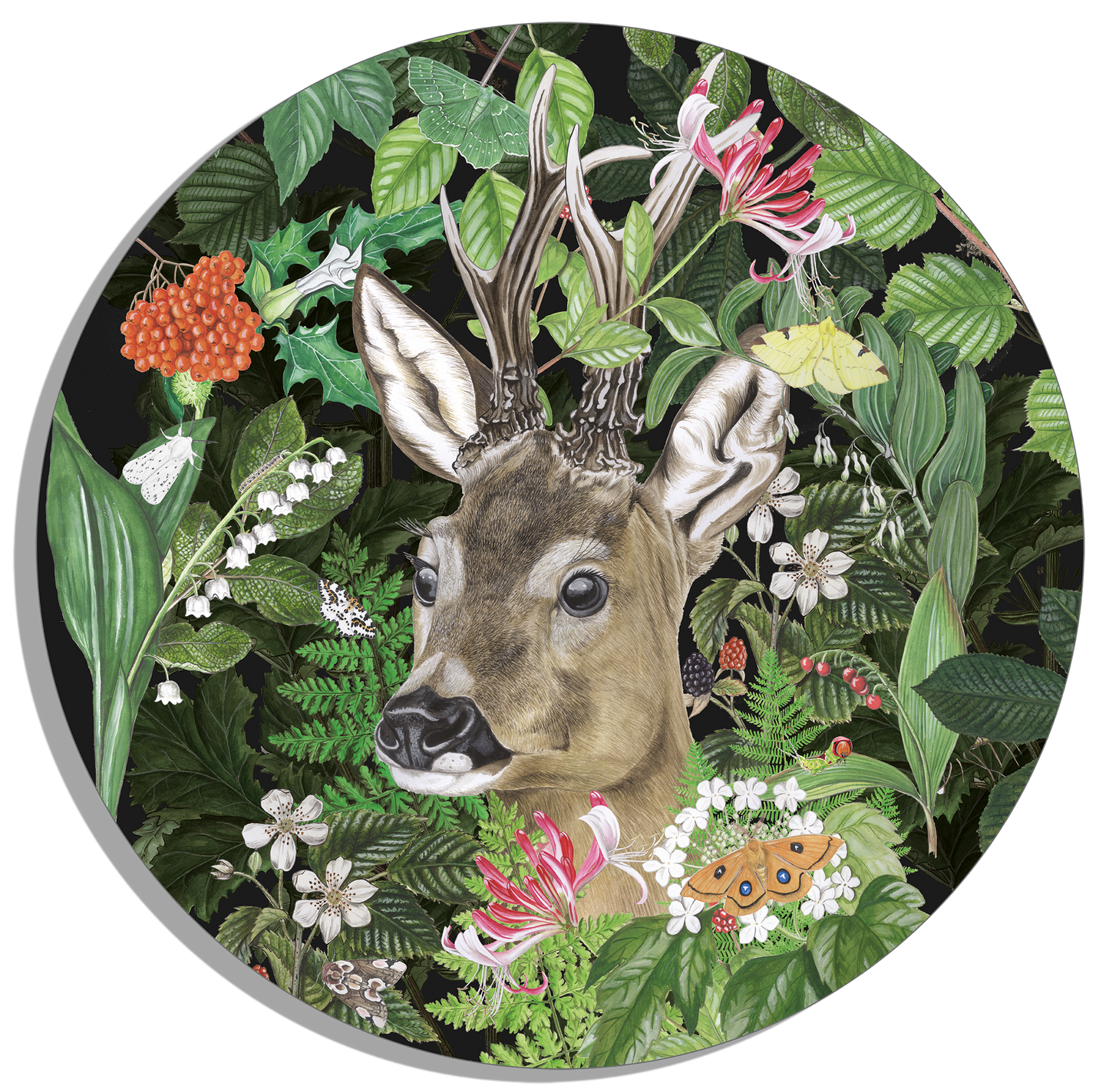 Tuinposter Cirkel "Ree in het wild"