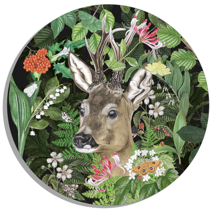 Tuinposter Cirkel "Ree in het wild"