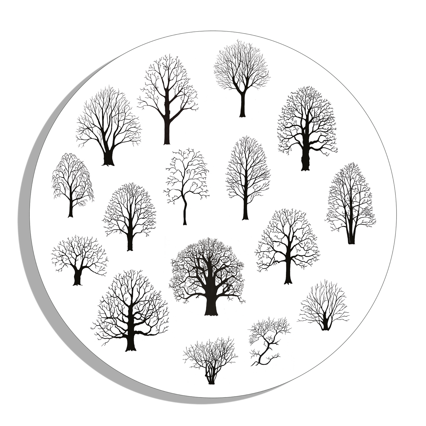 Muurcirkel "Silhouetten van bomen"