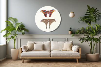 Muurcirkel "Atlasvlinder en Herculesvlinder"