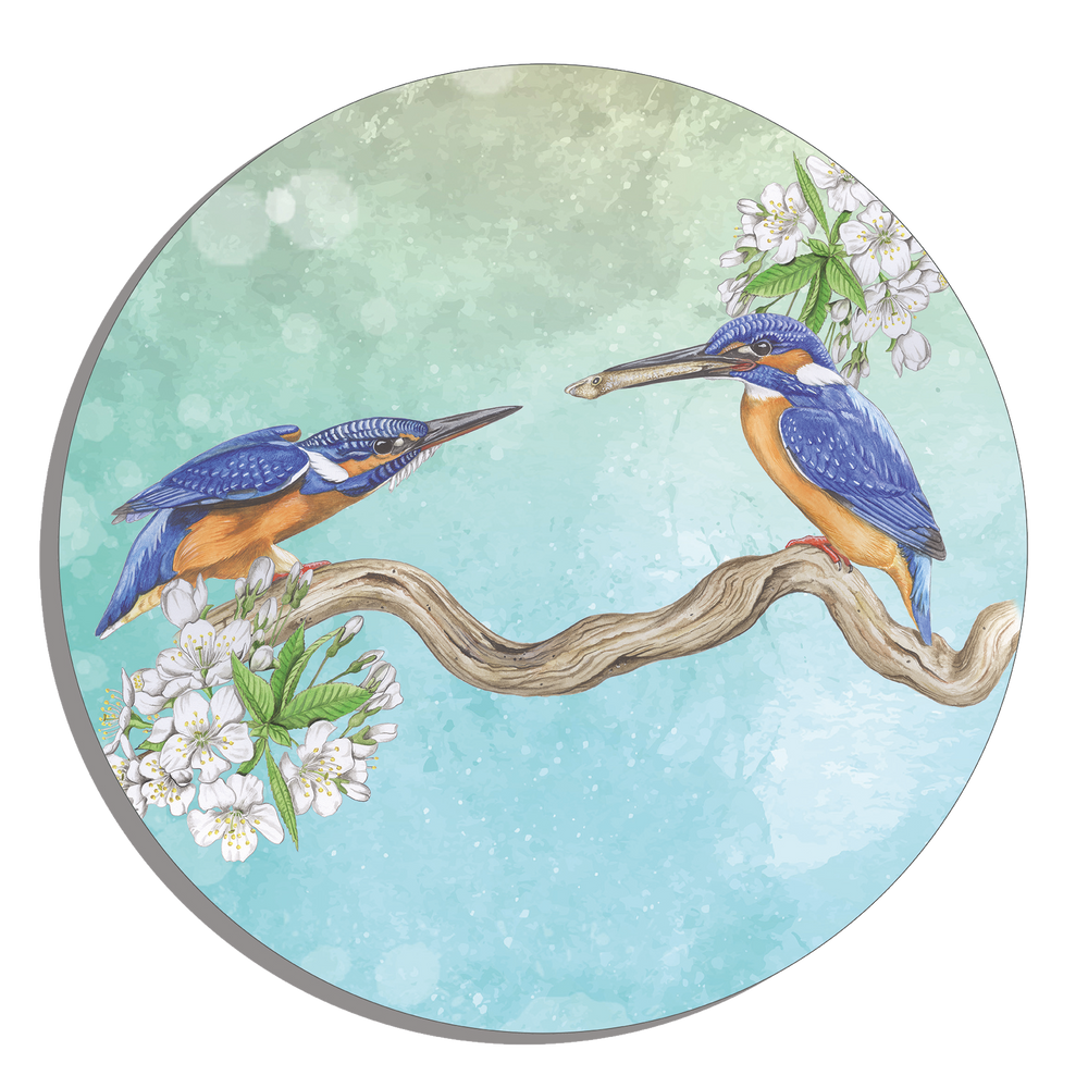 Muurcirkel "IJsvogels, paringsritueel"
