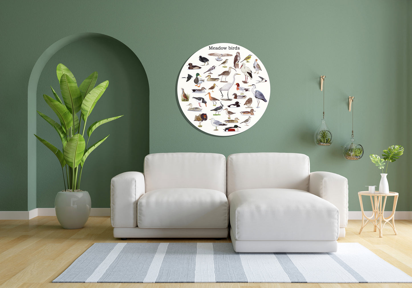 Muurcirkel "Meadow birds"