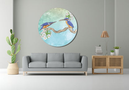 Muurcirkel "IJsvogels, paringsritueel"